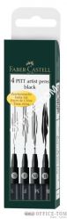 Pitt Artist Pen Czarny Etui 4 Szt. FABER-CASTELL
