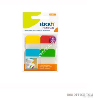 Przekładki indeksujące przeźroczyste 38X25mm 4 kolory STICK\'N