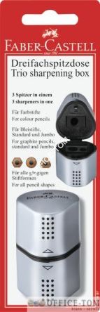 Temperówka Grip 2001 Trio Srebrna Blister FABER-CASTELL