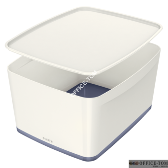 Pojemnik MyBOX duży z pokrywką biało-szary Leitz