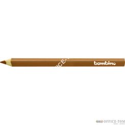 Kredki BAMBINO w oprawie drewnianej Trójkątne kolor brązowy 12 szt 3714