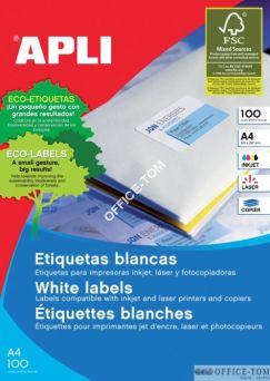 Etykiety APLI uniwersalne  210x148 Biały 100ark 200szt