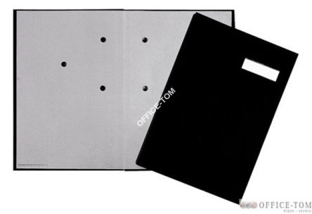 Teczka do podpisu DURABLE, 20-częściowa, kolor czarny, okładka z tworzywa, szare przekładki