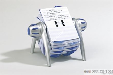 Kartoteka obrotowa TELINDEX® flip na 500 wizytówek srebrna