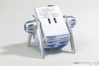 Kartoteka obrotowa TELINDEX® flip na 500 wizytówek srebrna