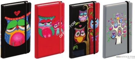 Notatnik ekskluzywny NARCISSUS 80k. Owls 9x14 4 wzory