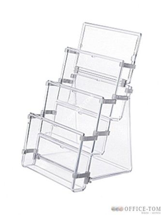 Stojak na ulotki A6 trzy kieszenie Panta Plast