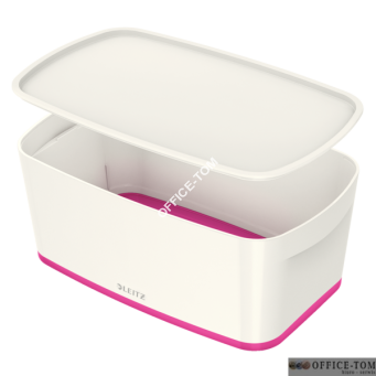 Pojemnik MyBOX mały z pokrywką biało-różowy Leitz