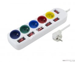 Listwa zasilająca/przedłużacz RAINBOW PRO 5 gniazdek 15 biała