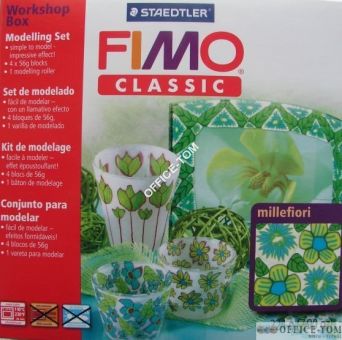 Zestaw FIMOclassic \"millefiori\" 4 kostki 56g + akcesoria