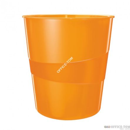 Kosz na śmieci 15L Leitz WOW, pomarańczowy metalik