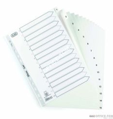 Przekładki BANTEX A4 numeryczne PP szare 1-15