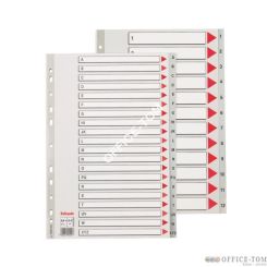 Przekładki plastikowe szare  PP alfabetyczne A4 ESSELTE, AZ maxi