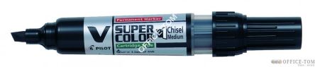 Marker permanentny PILOT V Super  Color końcówka ścięta czarny