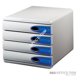 Pojemnik LEITZ Allura, 4 szuflady, szary/przezroczysty niebieski