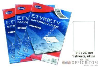 Etykiety samoprzylepne GRAND - 032 210*297/1