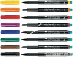 Foliopis Multimark z gumką OHP permanentny M 1,0 CZERWONY FABER-CASTELL