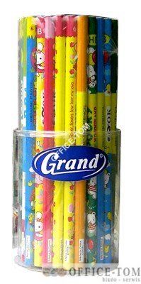 Ołówek drewniany bez gumki GRAND HB-1008 w tubie A`72