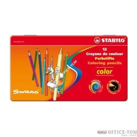 Kredki szkolne STABILO color, zestaw 12 szt. w pudełku metalowym \