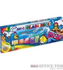 Farby witrażowe Amos gd22p10 - 22 ml x 10 kolorów