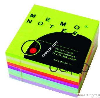 Bloczki samoprzylepne MEMO 75*75 różowy intens 80k DALPO
