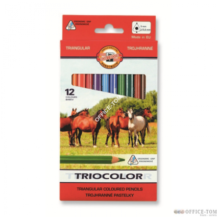 Kredki Kin Tricolor 3142 12 kolorów 9mm