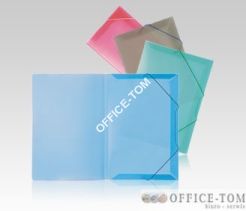 Teczka plastikowa z gumką wąska TG-11 Biurfol Czerwona  transparnetna