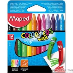 Kredki COLORPEPS świecowe 12 szt pudełko z zawieszką Maped
