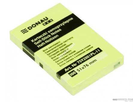 Bloczki samoprzylepne DONAU  51x76 Żółty 100k