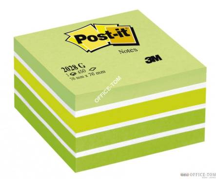 Bloczki samoprzylepne 3M POST-IT® 2028-G 76x76 Zielony 450k