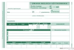 MT Zmiana Miejsca Użytkowania Środka Trwałego MICHALCZYK I PROKOP A6 40 kartek