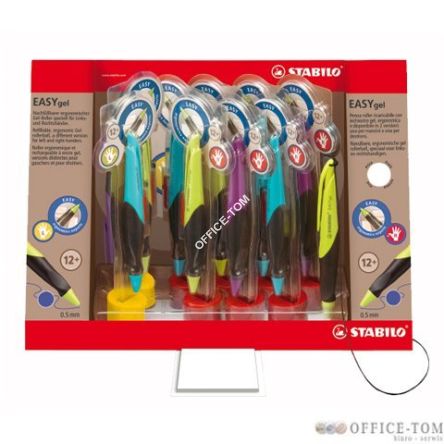 Pióro żelowe automatyczne STABILO EASYgel, mini display, 9 szt.