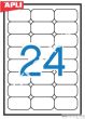 Etykiety APLI  uniwersalne 64 x 33,9 zaokrąglone rogi fluo pomaranczowe 20ark 480szt - 2