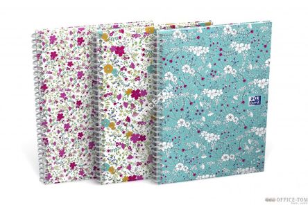 Kołonotatnik OXFORD FLORAL A5 60k 90g linia