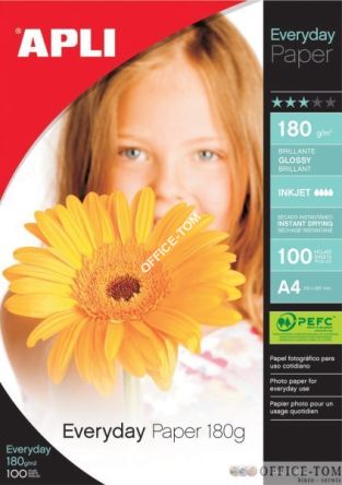 Papier Foto APLI 10x15 180g błyszczący (glossy)100