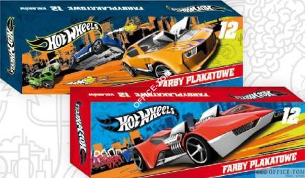 Farby plakatowe 12 kol. 20ml HOT WHEELS