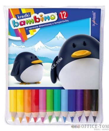 Kredki BAMBINO w opr.drew. 12 kol. + temperówka MY LITTLE FRIEND St.Majewski