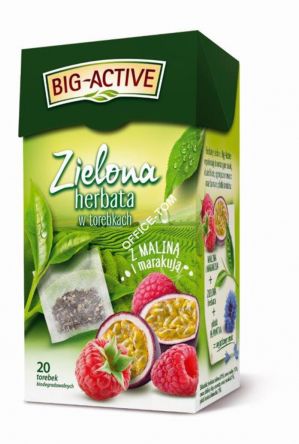 Herbata BIG-ACTIVE MALINA-MARAKUJA zielona 20t