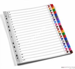 Przekładki indeksowe REXEL A4 A-Z kolorowe kartonowe Mylar