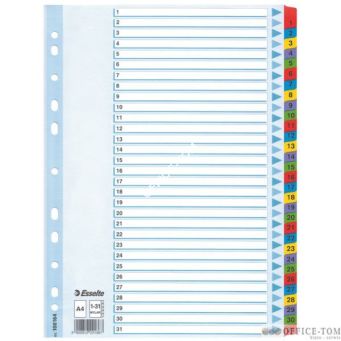 Przekładki kartonowe Mylar A4 ESSELTE, biały 1-31