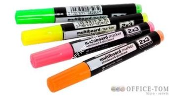 Markery Multiboard fluorescencyjne Mogą być używane do wszystkich tablic suchościeralnych. 2x3
