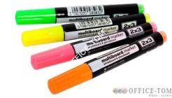Markery Multiboard fluorescencyjne Mogą być używane do wszystkich tablic suchościeralnych. 2x3