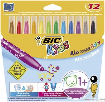 Flamastry KID COLOUR BABY CBW 12 kolorów 902080 BIC