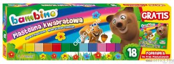 Plastelina BAMBINO 18 kol. Kwadrat - podkładka GRATIS St.Majewski