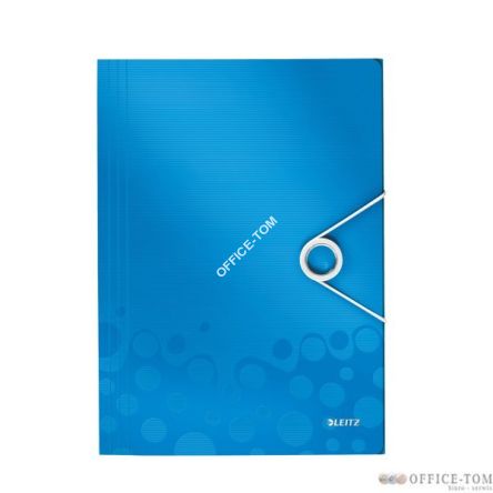 Teczka z gumką Leitz WOW, 15 mm 150k A4 Metaliczna niebieski