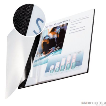 Okładki miękkie, przezroczysty przód (14mm), czarny LEITZ