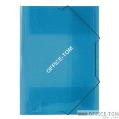 Teczka plastikowa z gumką szeroka TG-12 Biurfol Niebieski transparnetna