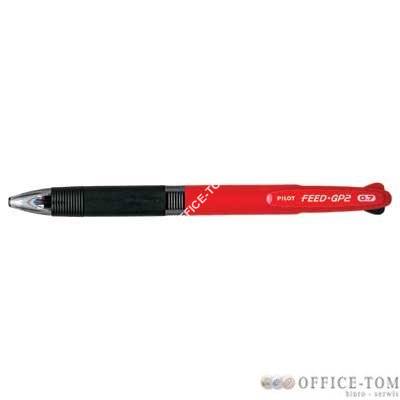 Długopis olejowy PILOT FEED GP2 czerwona  obudowa 2 kolory wkładu