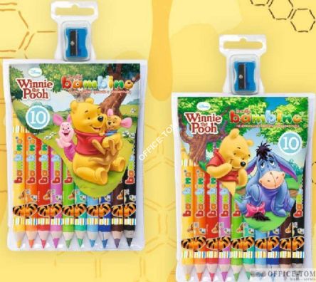 Kredki BAMBINO w opr.drew. 10 kol. z nadrukiem + temperówka DISNEY KUBUŚ  St.Majewski