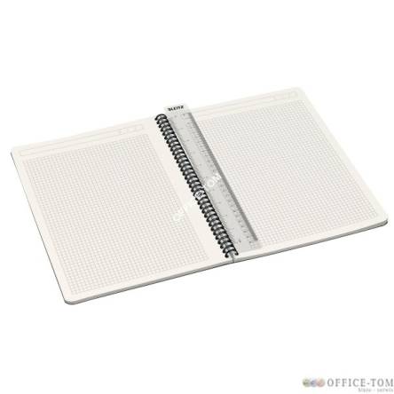 Kołonotatnik Office Card A4, w kratkę, czerwony 46470025 Leitz